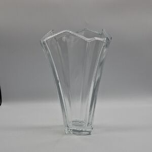 Elegant Clear Glass Vase 10" Tall Heavy